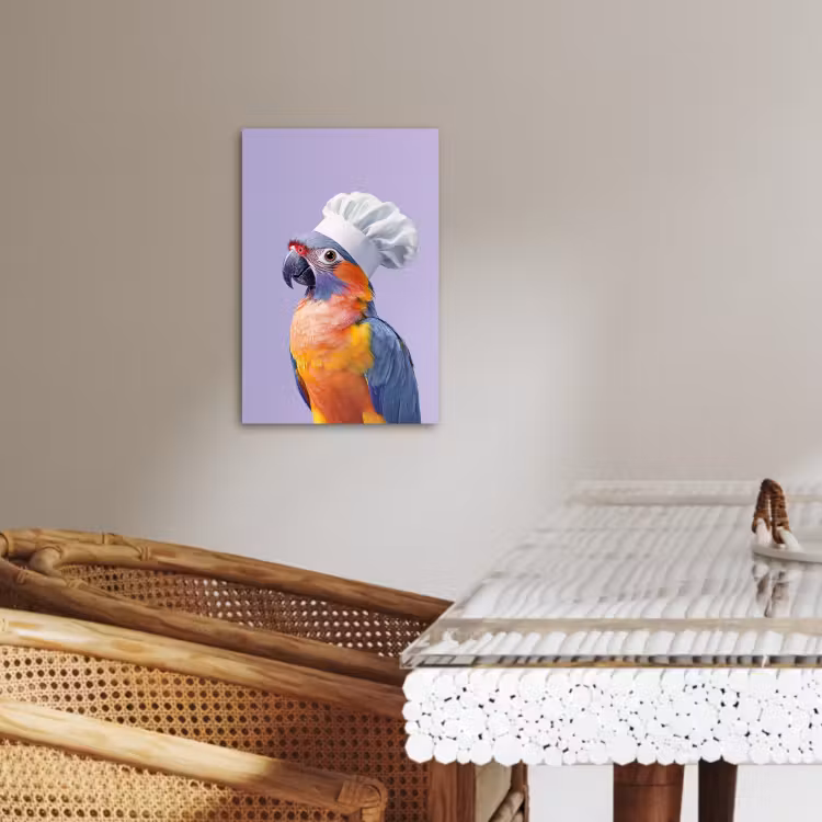 Tableau sur toile - Perroquet - Toque - Violet - Mignon — 2