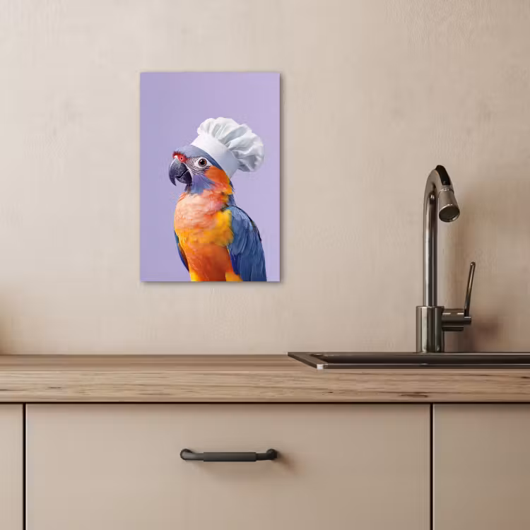 Tableau sur toile - Perroquet - Toque - Violet - Mignon — 3