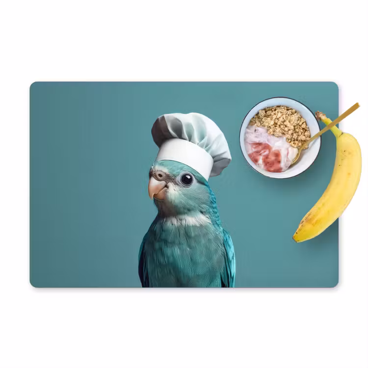Sets de table en vinyle - Perruche - Oiseau - Toque - Mignon — 1