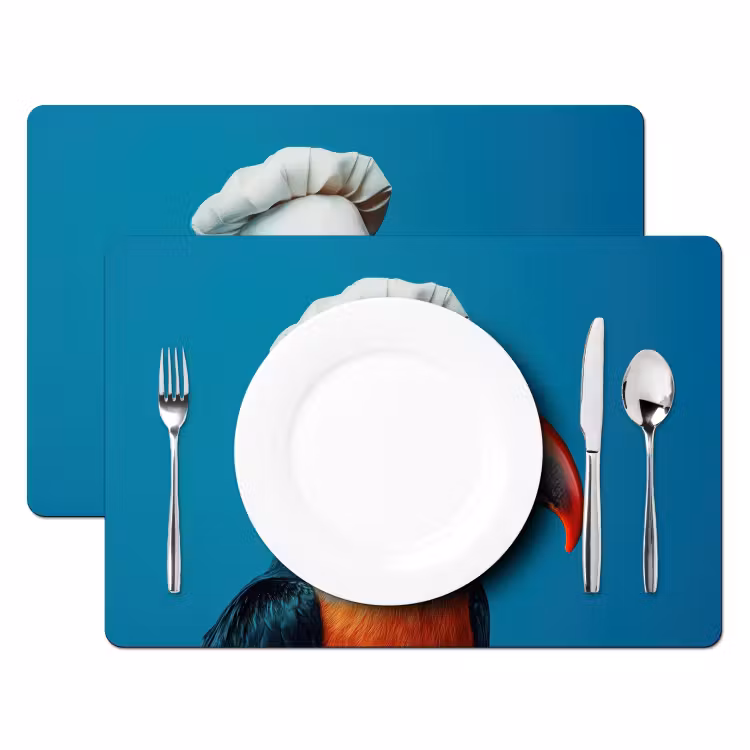 Sets de table en vinyle - Toucan - Perroquet - Oiseau - Toque — 2