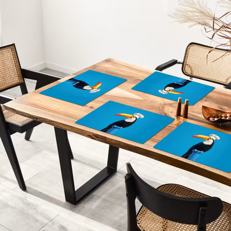 Sets de table en vinyle - Toucan - Socle - Oiseau - Toque — 4