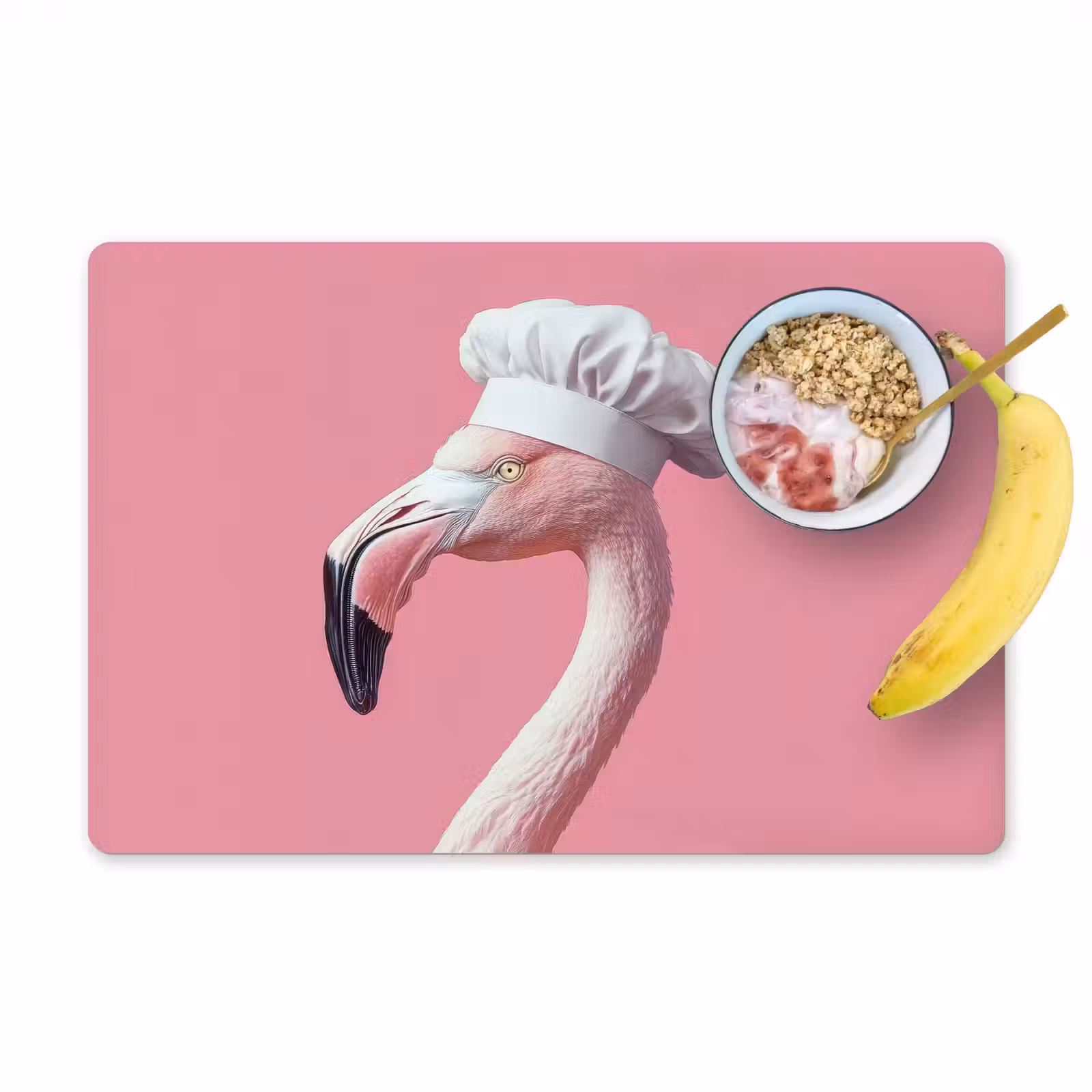 Sets de table en vinyle - Flamant - Rose - Toque - Oiseau — 1