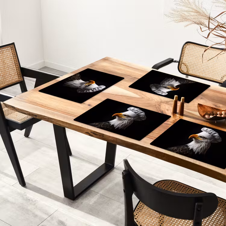 Sets de table en vinyle - Aigle - Amérique - Toque - Oiseau - Imposant — 4
