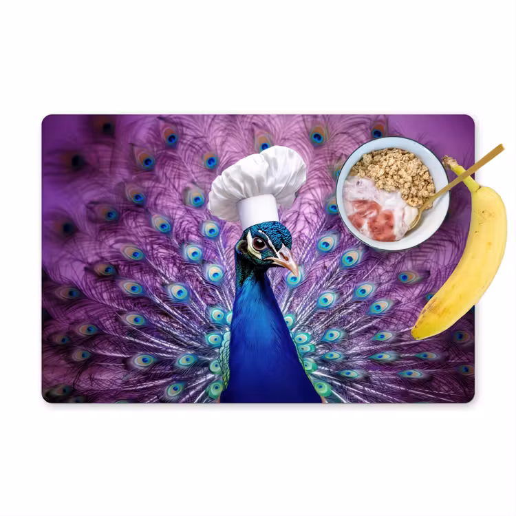 Sets de table en vinyle - Paon - Toque - Cool - Violet — 1