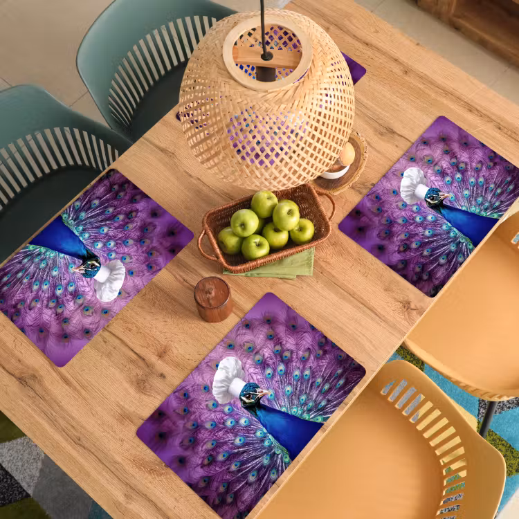 Sets de table en vinyle - Paon - Toque - Cool - Violet — 3