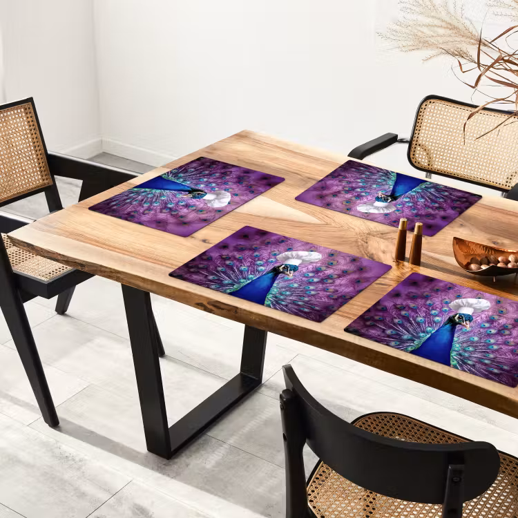 Sets de table en vinyle - Paon - Toque - Cool - Violet — 4