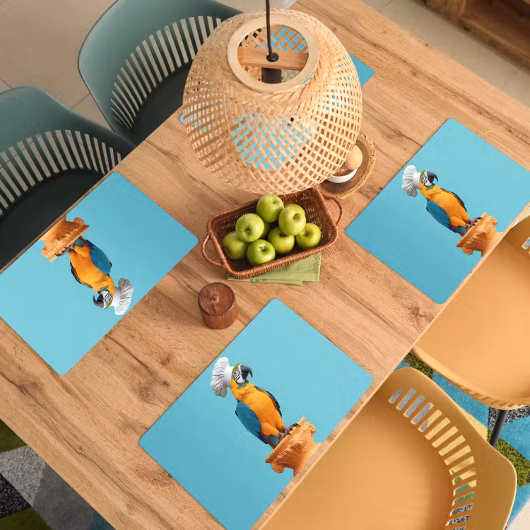 Sets de table en vinyle - Perroquet - Toque - Drôle - Oiseau — 3
