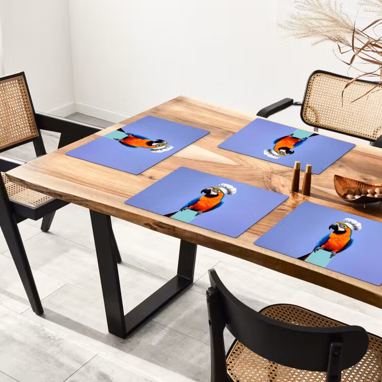 Sets de table en vinyle - Perroquet - Toque - Oiseau - Sympa — 4