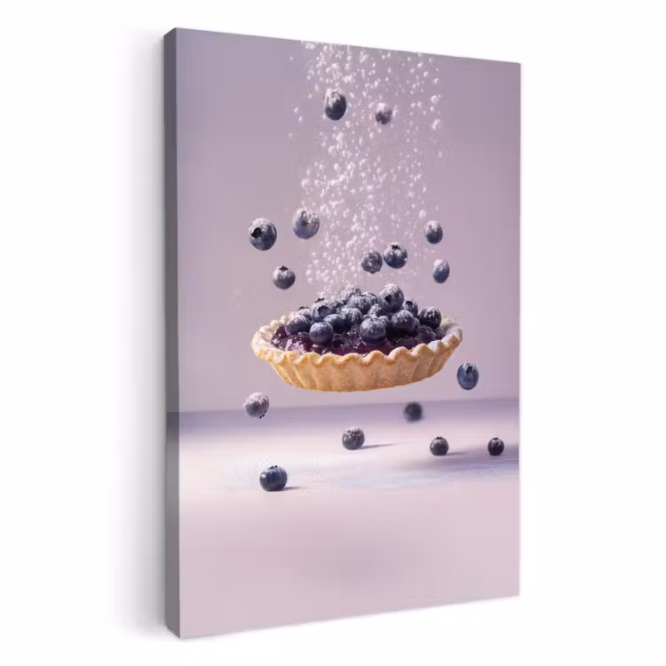 Tableau sur toile - Alimentation - Gâteau - Baies - Bleu — 1