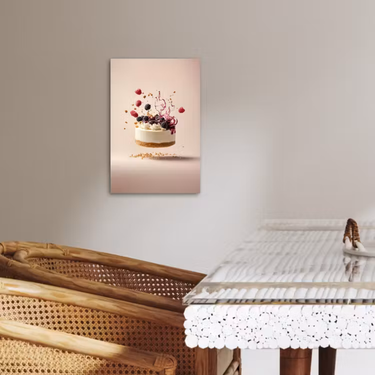 Tableau sur toile - Cheesecake - Alimentation - Rose - Gâteau — 2