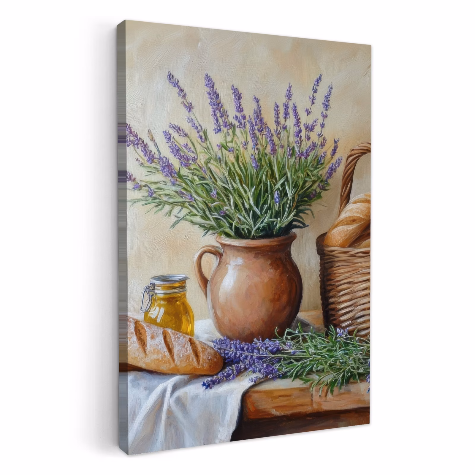 Tableau sur toile - Lavande - Pain - Nature morte — 1