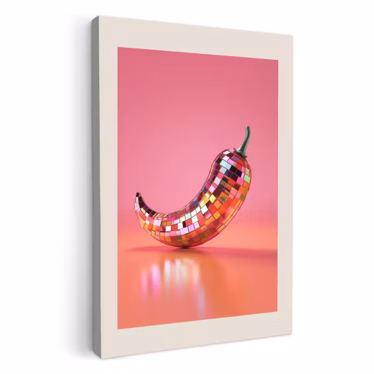 Tableau sur toile - Disco - Poivre - Rose — 1