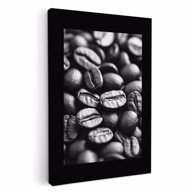 Tableau sur toile - Grains de café - Noirs - Vintage — 1
