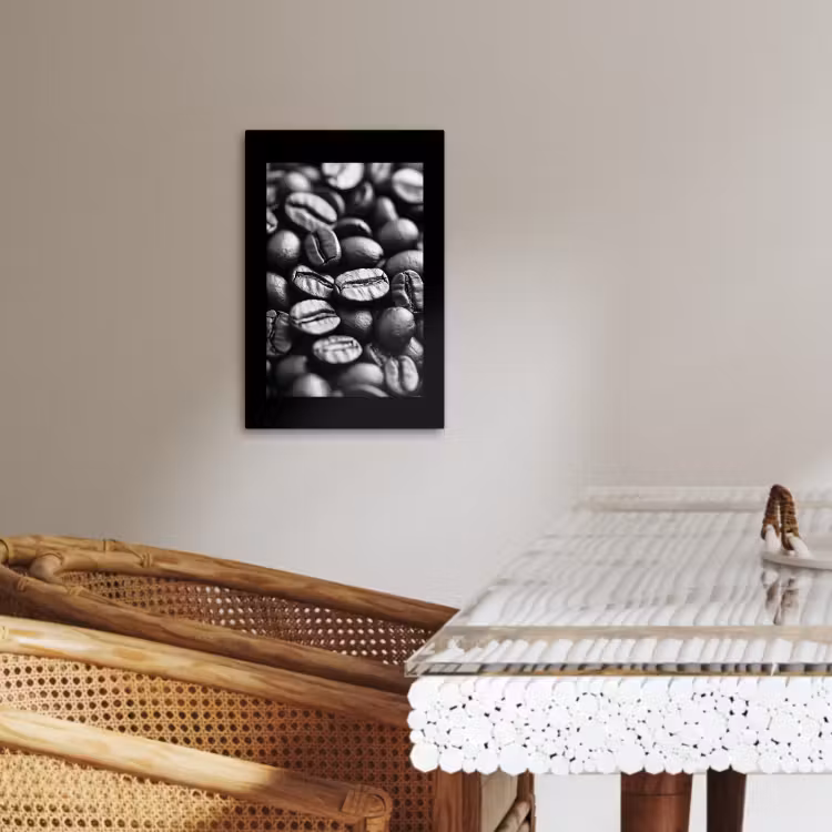 Tableau sur toile - Grains de café - Noirs - Vintage — 2
