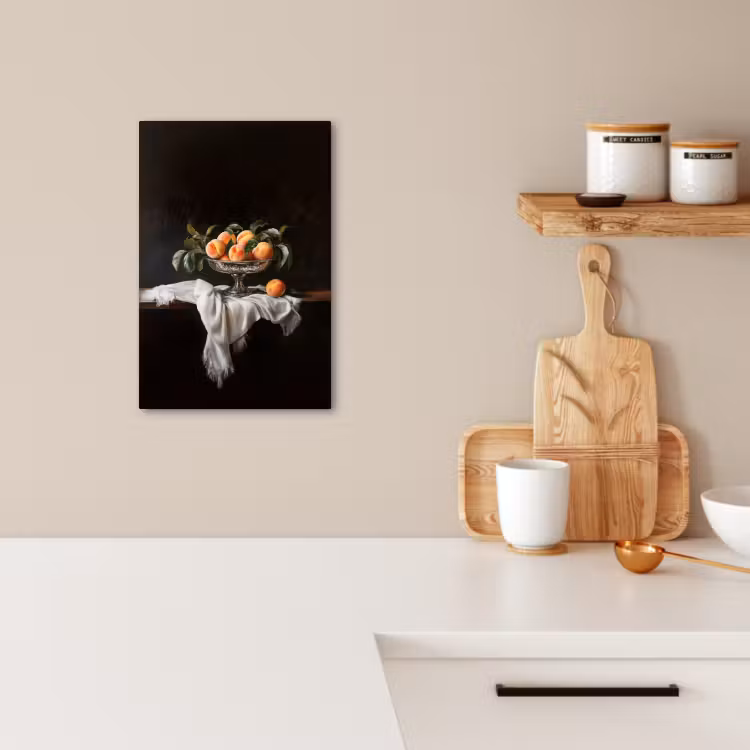 Tableau sur toile - Nature morte - Pêches - Vintage — 1