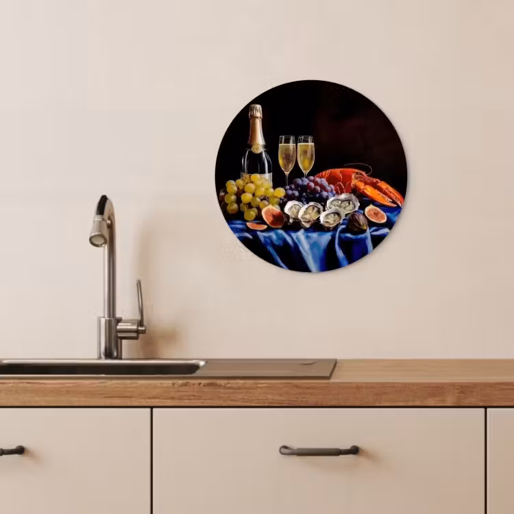 Tableau rond - Champagne - Luxe - Huîtres — 2