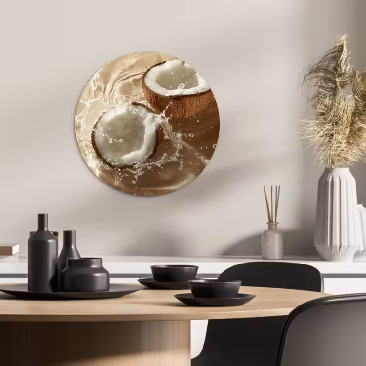 Tableau rond - Coconut - Water - Beige - Splashes — 2