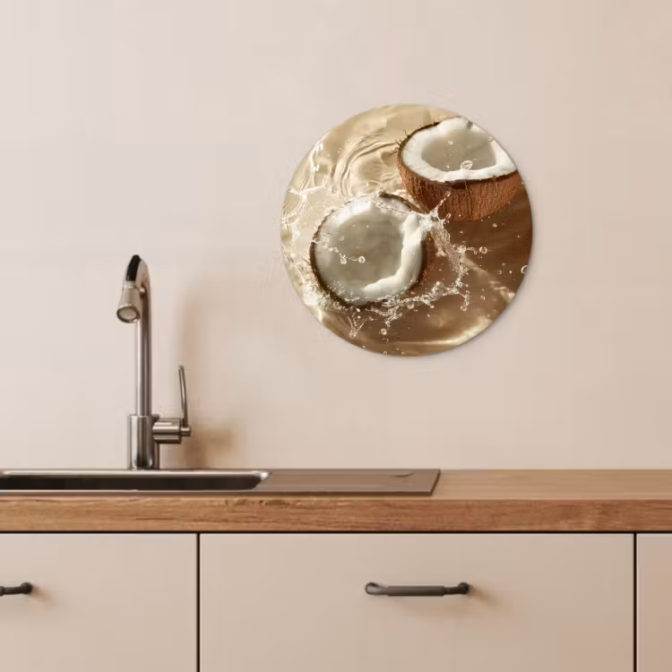 Tableau rond - Coconut - Water - Beige - Splashes — 3