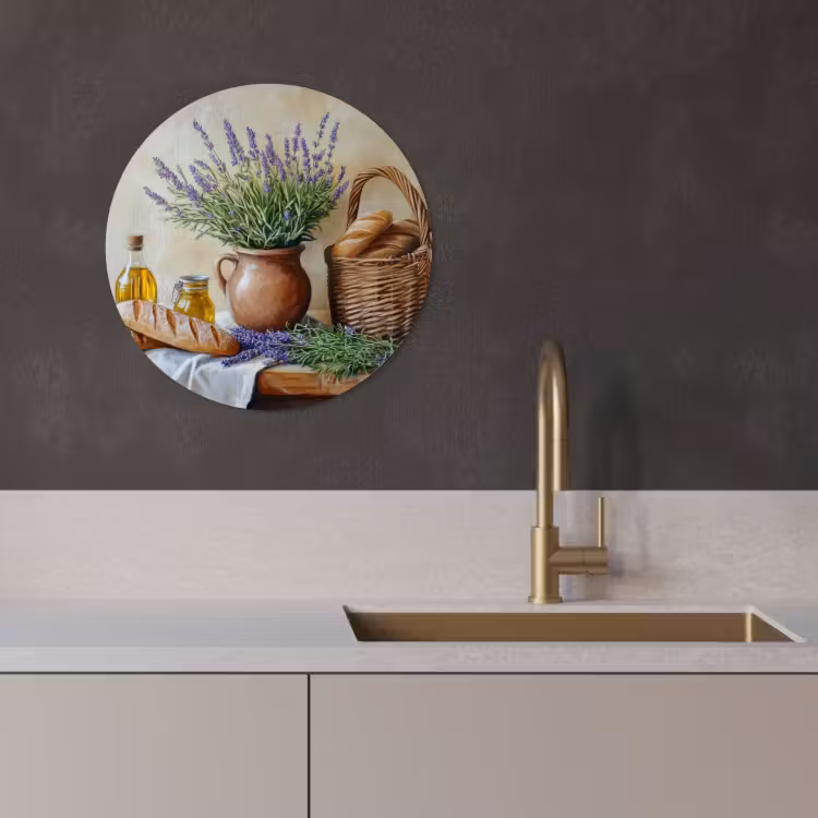 Tableau rond - Lavande - Pain - Nature morte — 2