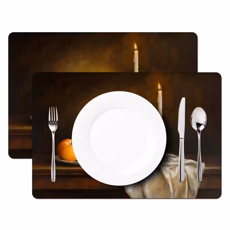 Sets de table - Fruit - Nature morte - Vin - Bougie — 2