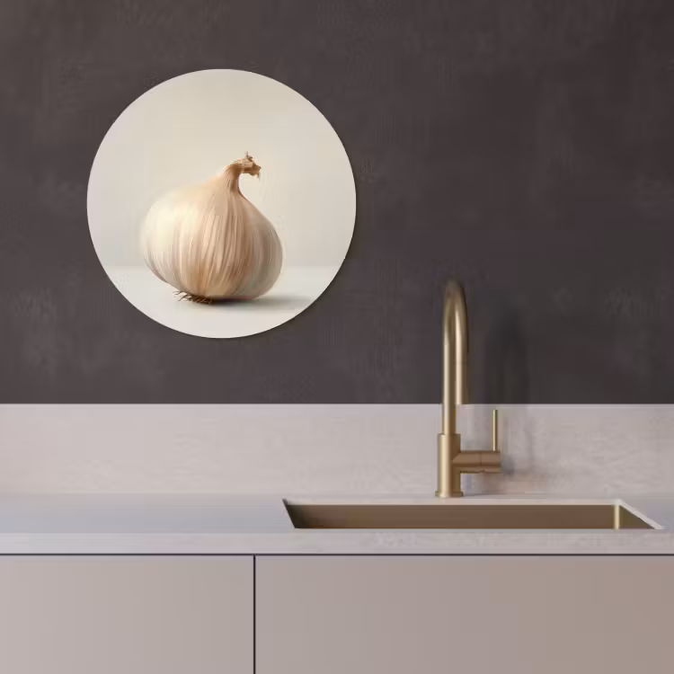 Tableau rond - Ail - Naturel - Beige — 1