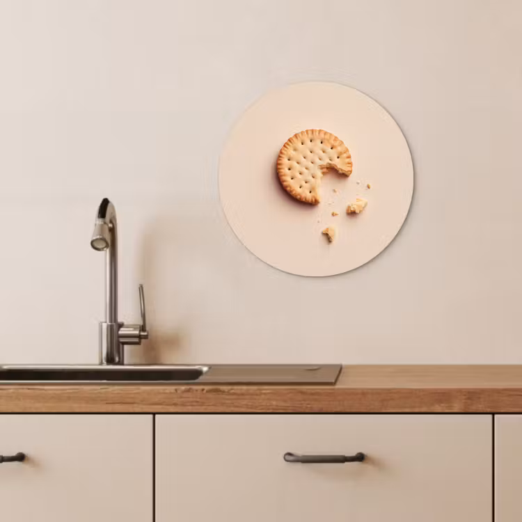 Tableau rond - Biscuit - miettes - beige — 2