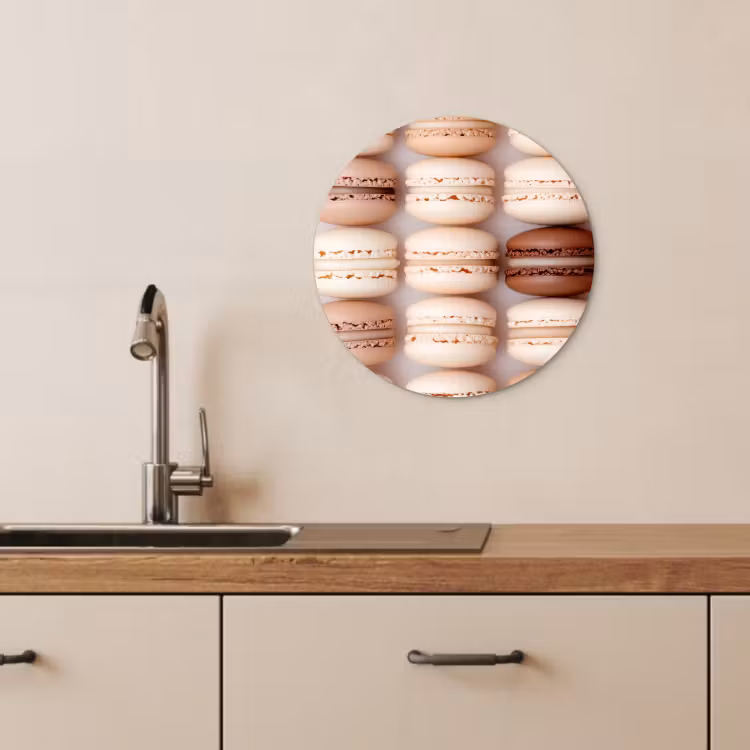 Tableau rond - Macarons - Beige - Marron — 3