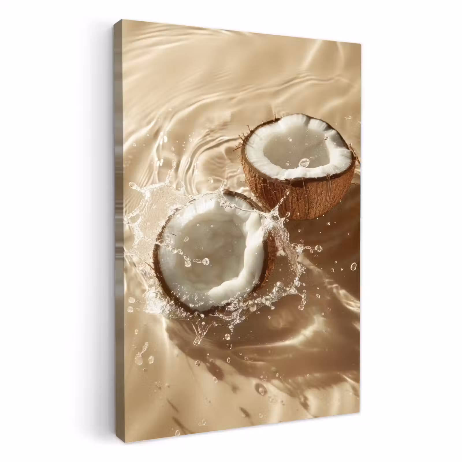 Tableau sur toile - Coconut - Water - Beige - Splashes — 1
