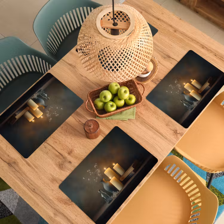 Sets de table - Bougies - Nature morte - Rustique - Livres — 3