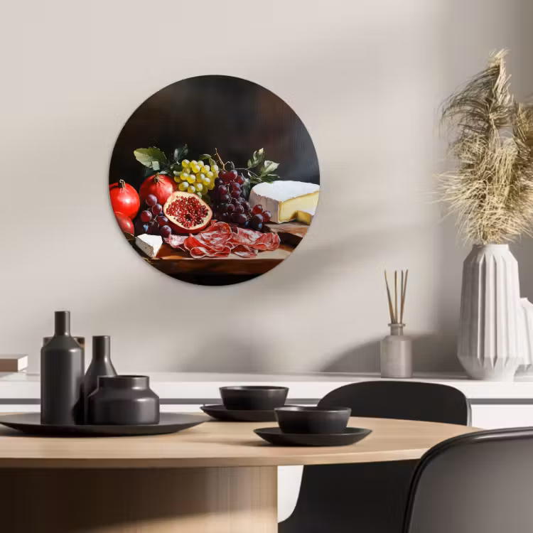 Tableau rond - Buvette - Nature morte - Vintage — 3