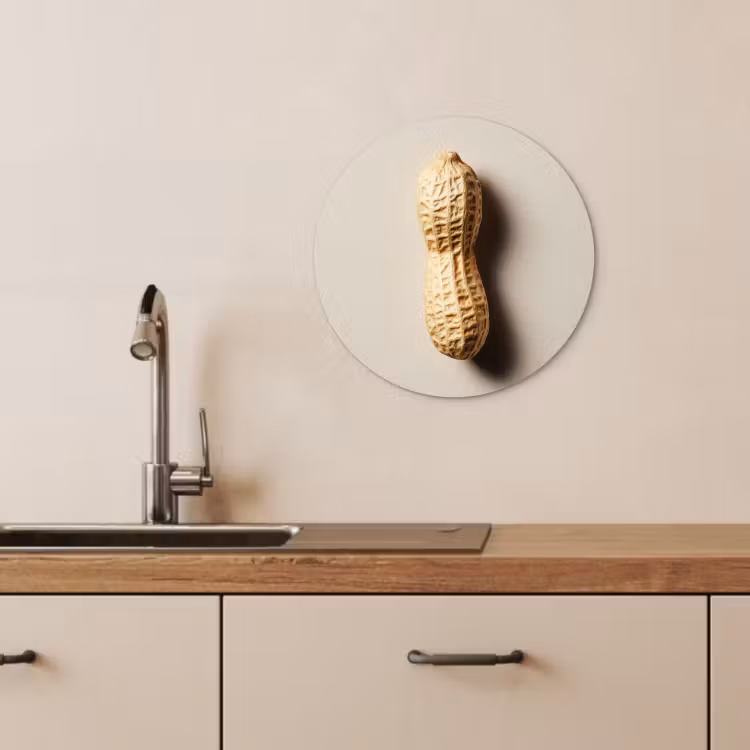 Tableau rond - Cacahuète - Crue - Beige — 2