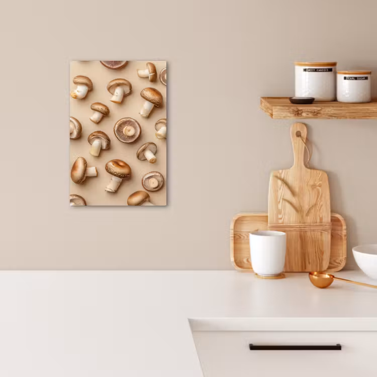 Tableau sur toile - Champignons de châtaigne - Beige — 1