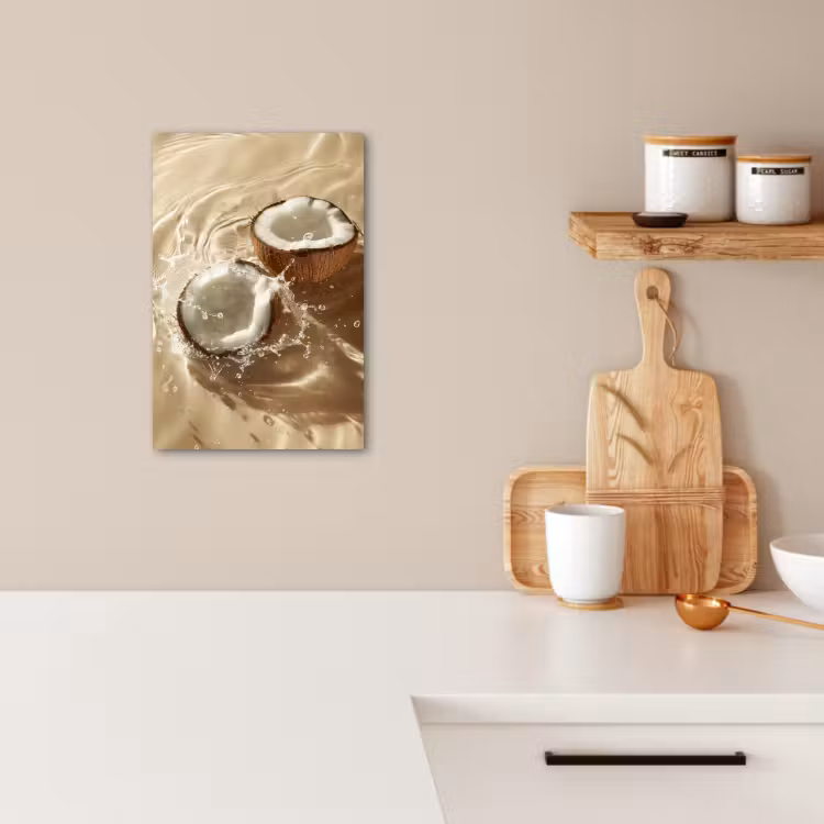 Tableau sur toile - Coconut - Water - Beige - Splashes — 2