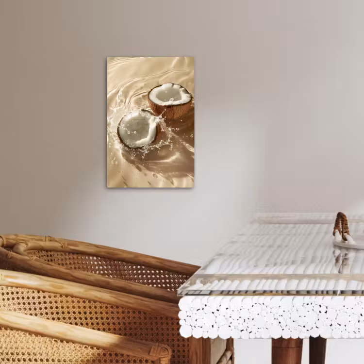 Tableau sur toile - Coconut - Water - Beige - Splashes — 3