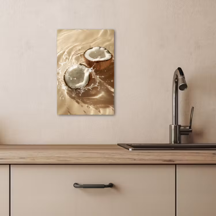 Tableau sur toile - Coconut - Water - Beige - Splashes — 4