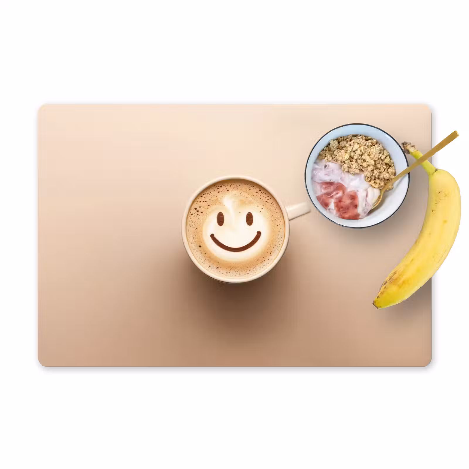 Sets de table - Café - Mousse de lait - Sourire - Beige — 1