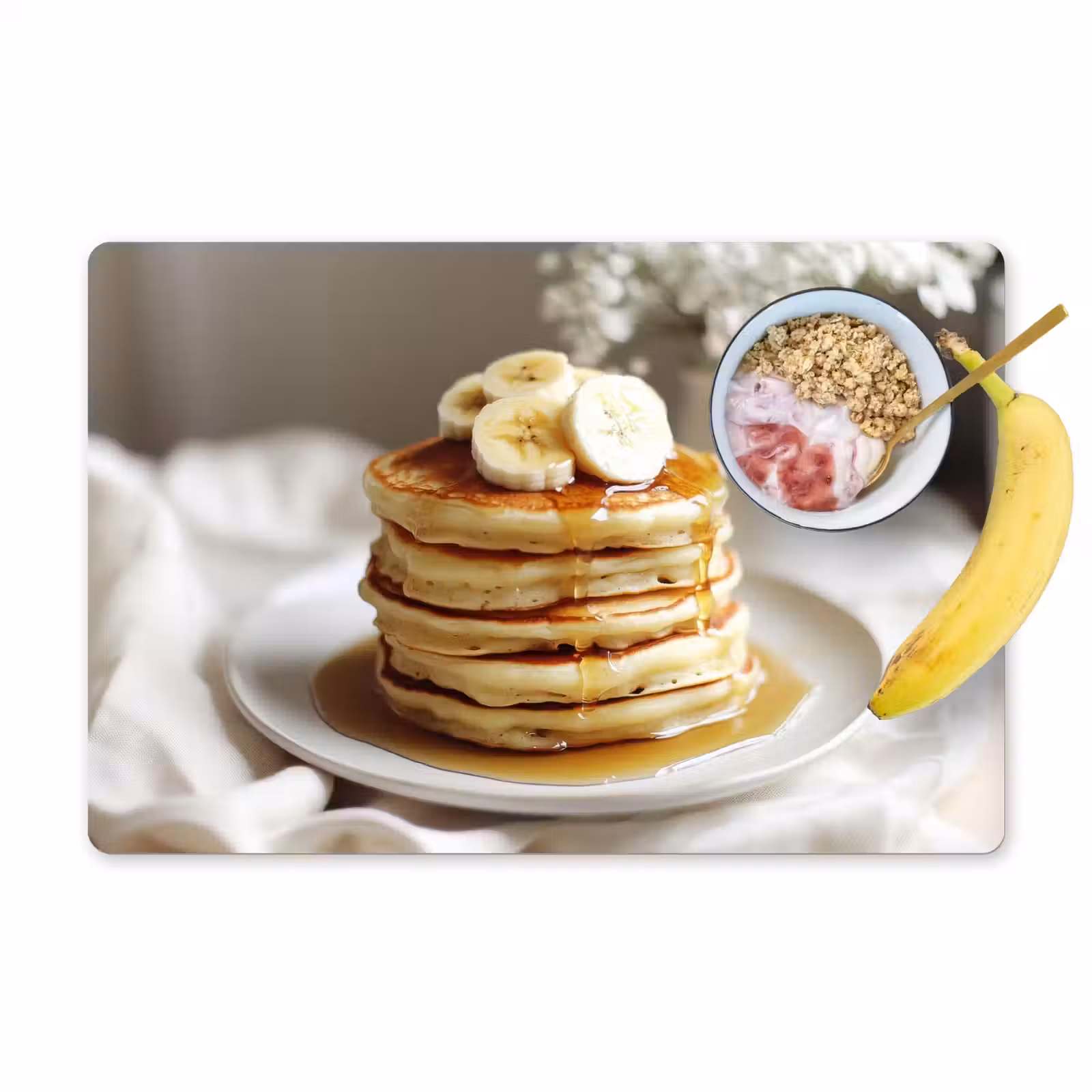 Sets de table - Crêpes - Banane - Sirop - Blanc - Beige — 1