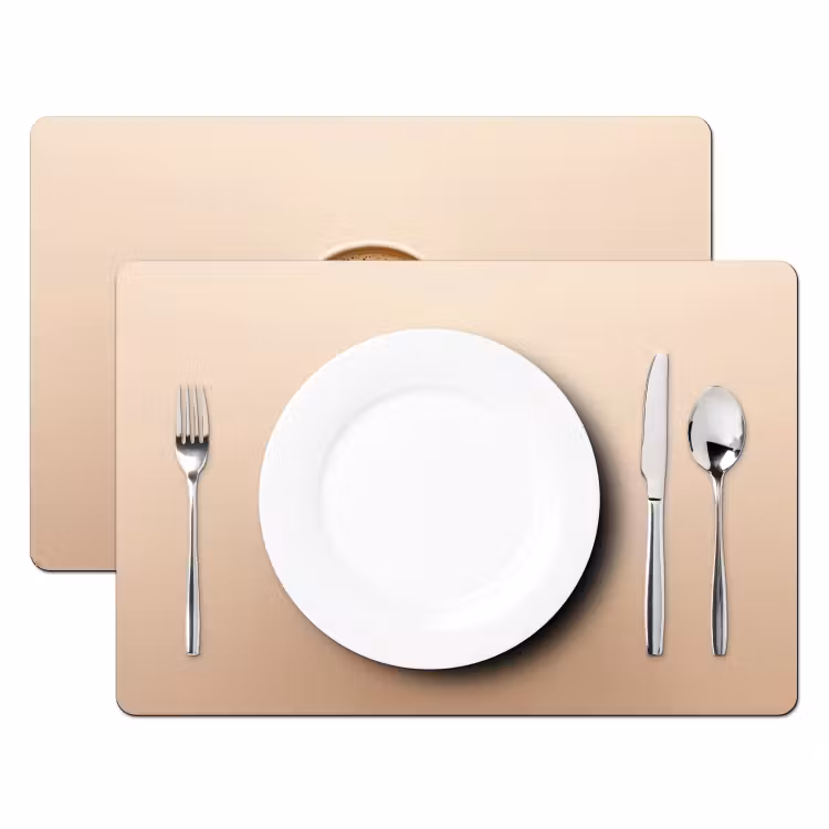 Sets de table - Café - Mousse de lait - Sourire - Beige — 2