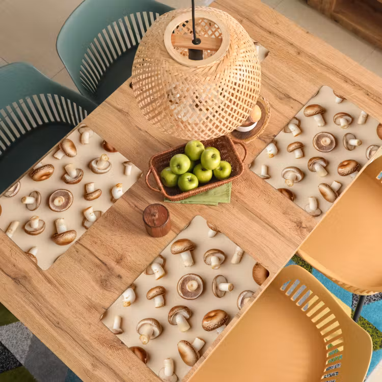 Sets de table - Champignons de châtaigne - Beige — 3