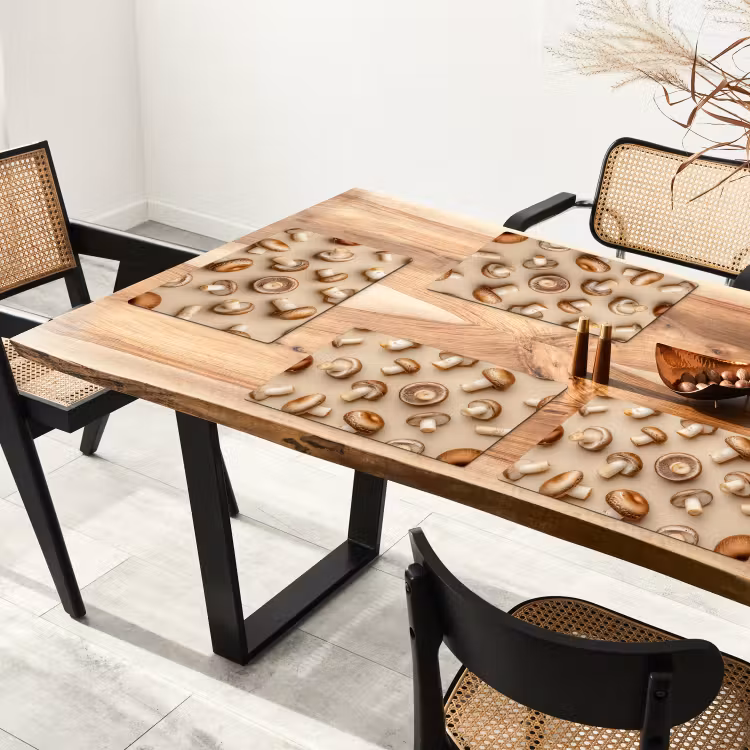 Sets de table - Champignons de châtaigne - Beige — 4