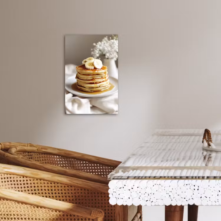 Tableau sur toile - Crêpes - Banane - Sirop - Blanc - Beige — 3
