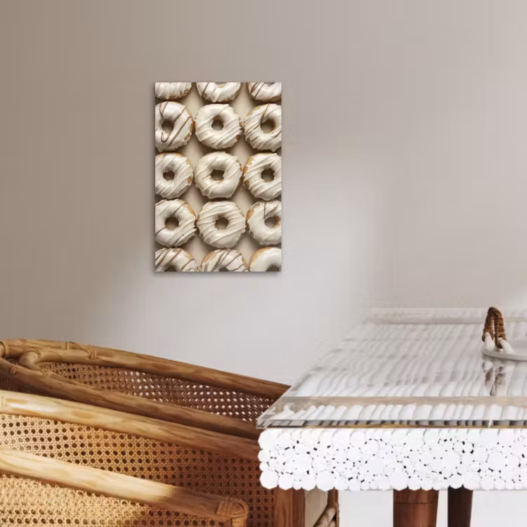 Tableau sur toile - Donuts - Chocolat - Blanc - Beige — 3