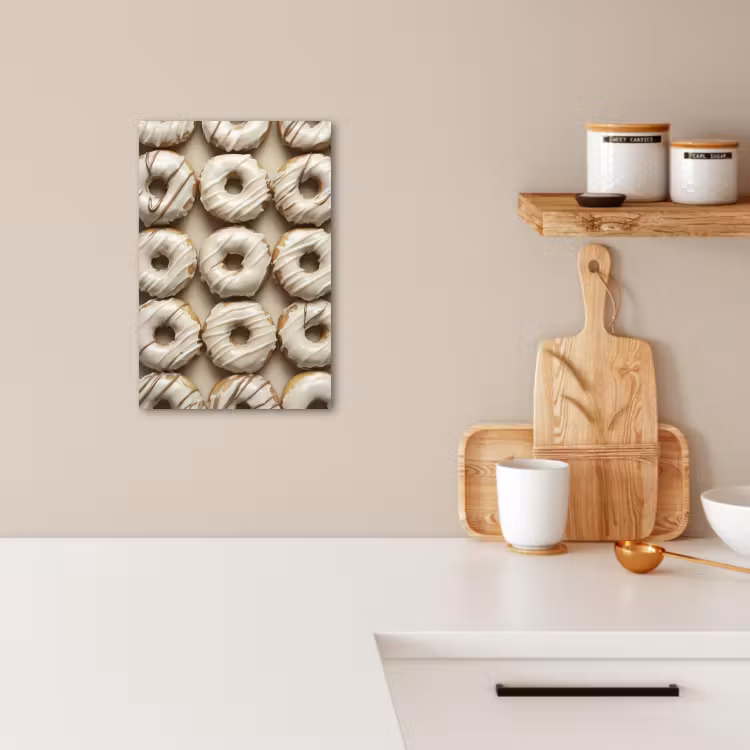 Tableau sur toile - Donuts - Chocolat - Blanc - Beige — 4