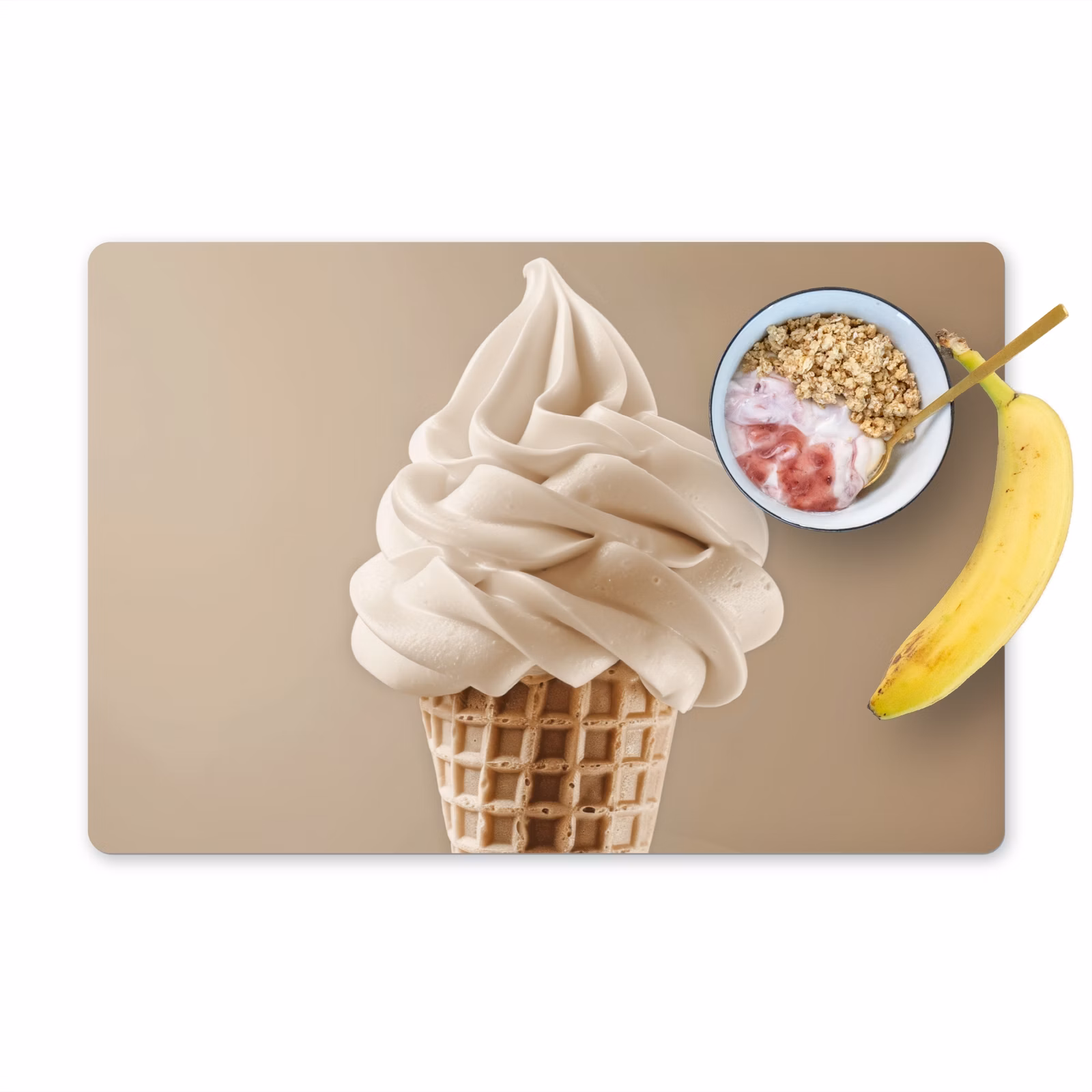 Sets de table - Glace - Glace à l'italienne - Crème - Corne - Beige — 1