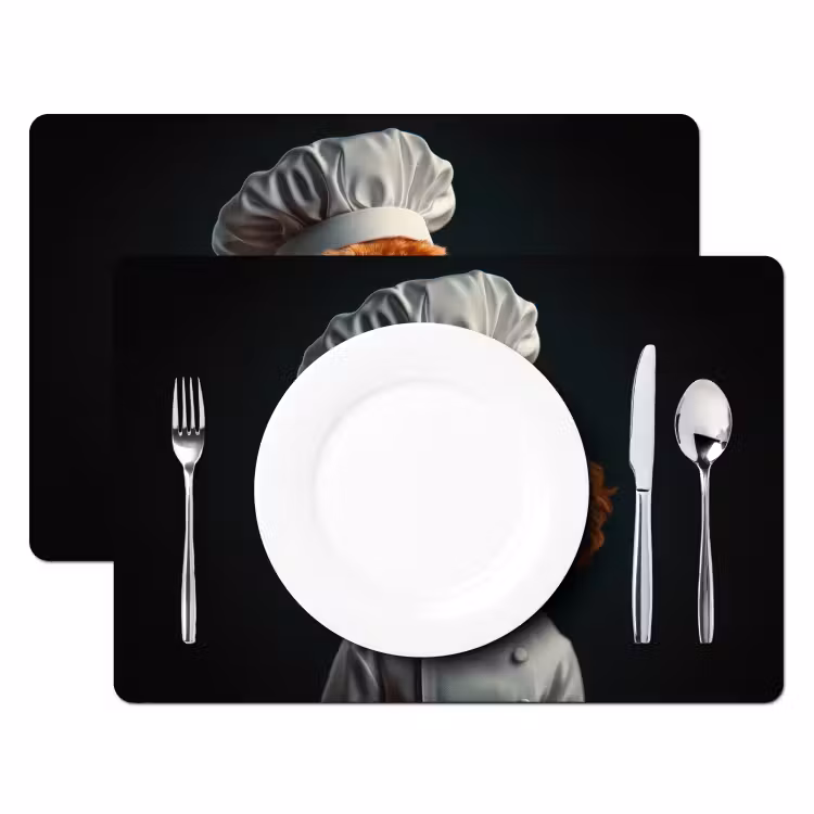 Sets de table en vinyle - Brun - Cuisinier - Chien — 2
