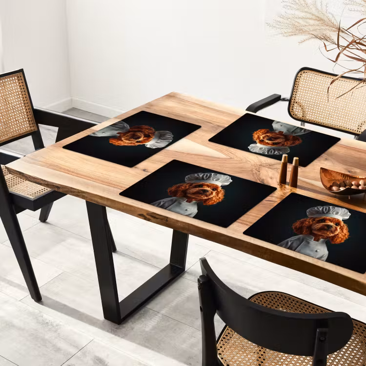 Sets de table en vinyle - Brun - Cuisinier - Chien — 4
