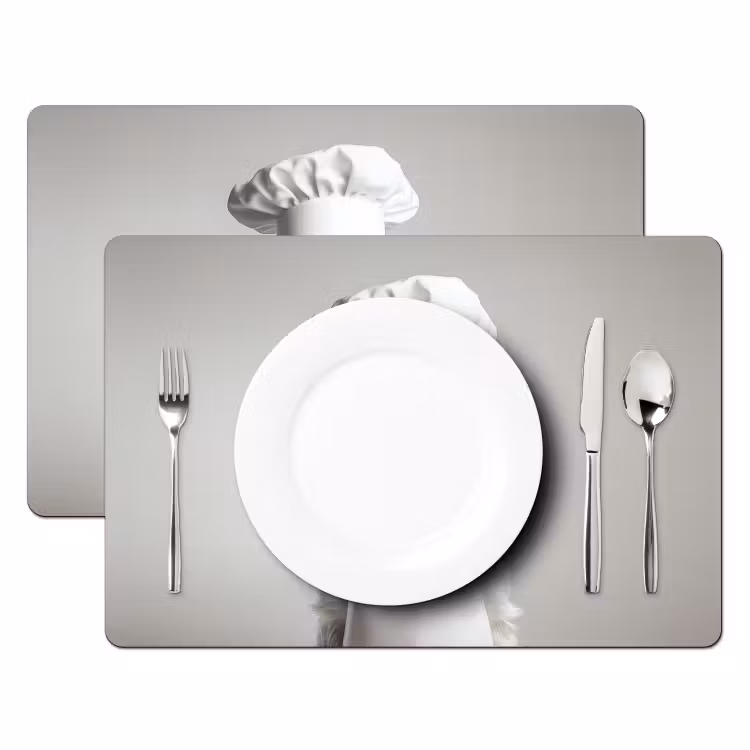 Sets de table en vinyle - Chien - Blanc - Cuisinier — 2