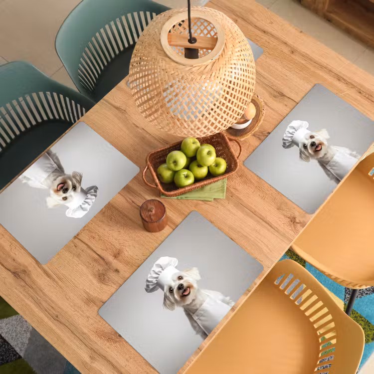 Sets de table en vinyle - Chien - Blanc - Cuisinier — 3