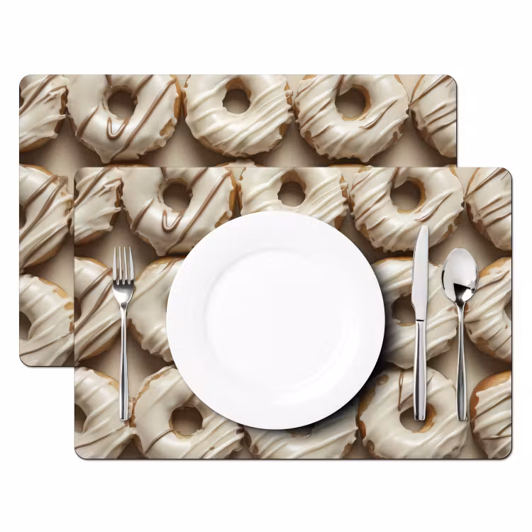 Sets de table - Donuts - Chocolat - Blanc - Beige — 2