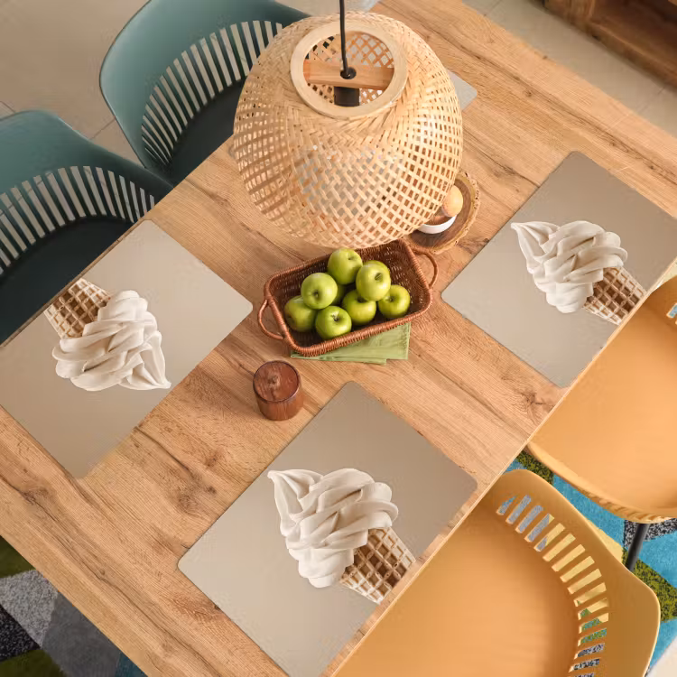Sets de table - Glace - Glace à l'italienne - Crème - Corne - Beige — 3